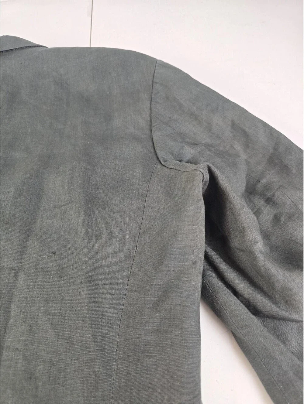 Hugo Boss BOSS Solbiati 100% Linen Blazer 42L Sage Green Sport Coat Jacket Flaws